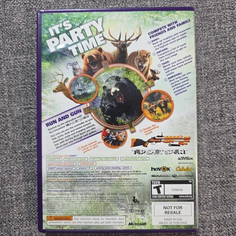 Cabelas Big Game Hunter Hunting Party (Xbox 360, 2011) Kinect Very Good Cond